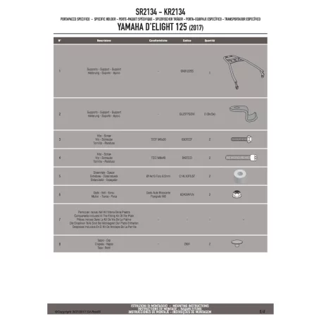 Csomagtartó alap Yamaha Delight 125 (2017-2020) / Yamaha Delight 125 (2021-2024) GIVI