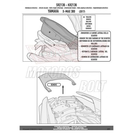 Csomagtartó alap YAMAHA X-Max 125 (2018) / YAMAHA X-Max 300 (2017-2018) GIVI
