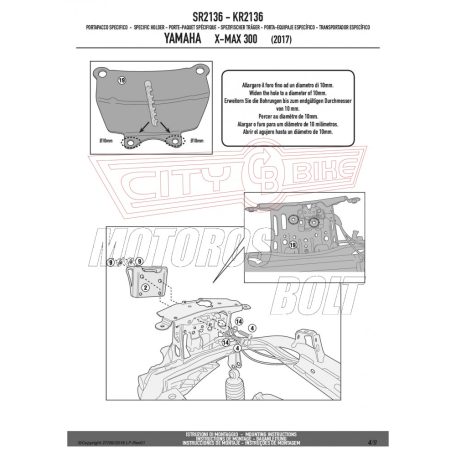 Csomagtartó alap YAMAHA X-Max 125 (2018) / YAMAHA X-Max 300 (2017-2018) GIVI