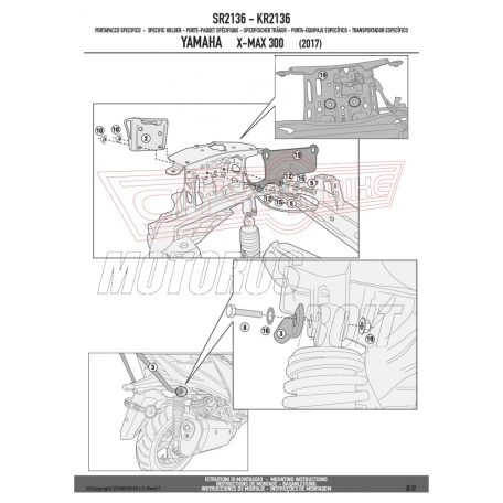 Csomagtartó alap YAMAHA X-Max 125 (2018) / YAMAHA X-Max 300 (2017-2018) GIVI