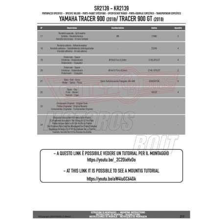 Csomagtartó alap Yamaha Tracer 900 / Tracer 900 GT (2018-2020) GIVI
