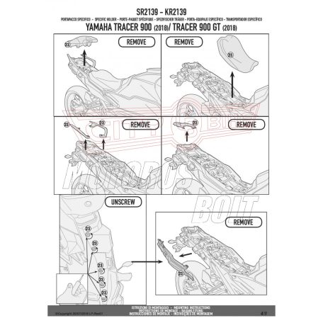 Csomagtartó alap Yamaha Tracer 900 / Tracer 900 GT (2018-2020) GIVI
