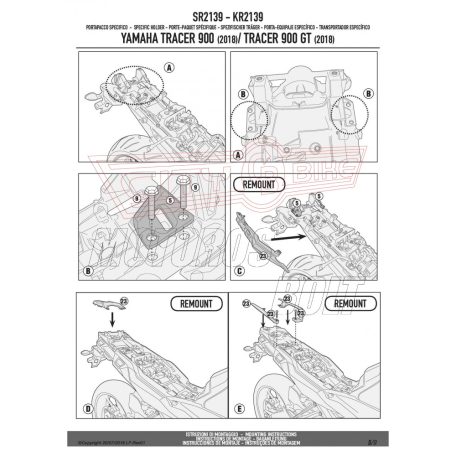Csomagtartó alap Yamaha Tracer 900 / Tracer 900 GT (2018-2020) GIVI