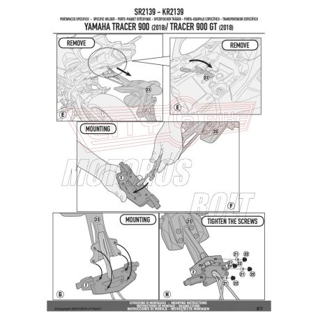 Csomagtartó alap Yamaha Tracer 900 / Tracer 900 GT (2018-2020) GIVI
