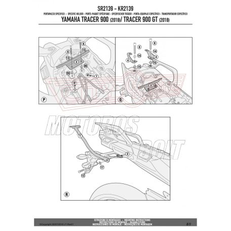 Csomagtartó alap Yamaha Tracer 900 / Tracer 900 GT (2018-2020) GIVI