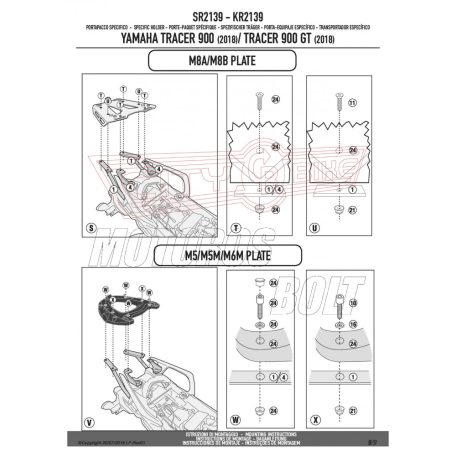 Csomagtartó alap Yamaha Tracer 900 / Tracer 900 GT (2018-2020) GIVI