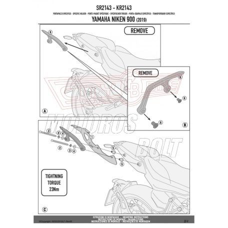 Csomagtartó alap Yamaha Niken 900 (2019-2024) GIVI
