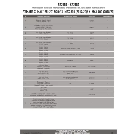 Csomagtartó alap Yamaha X-Max 125 (18-22) / 300 (17-22) / 400 (18-21) GIVI