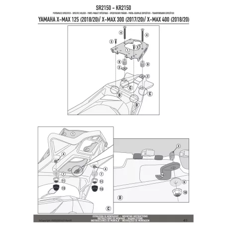 Csomagtartó alap Yamaha X-Max 125 (18-22) / 300 (17-22) / 400 (18-21) GIVI