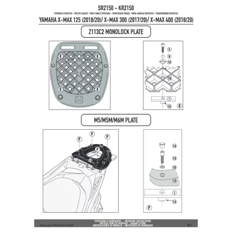 Csomagtartó alap Yamaha X-Max 125 (18-22) / 300 (17-22) / 400 (18-21) GIVI