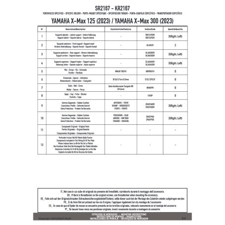 Csomagtartó alap Yamaha X-MAX 125 / 300 2023-24