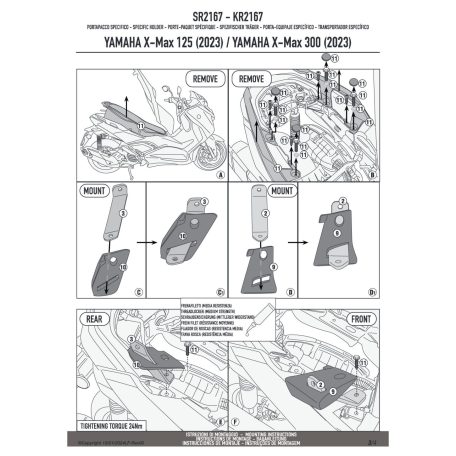 Csomagtartó alap Yamaha X-MAX 125 / 300 2023-24
