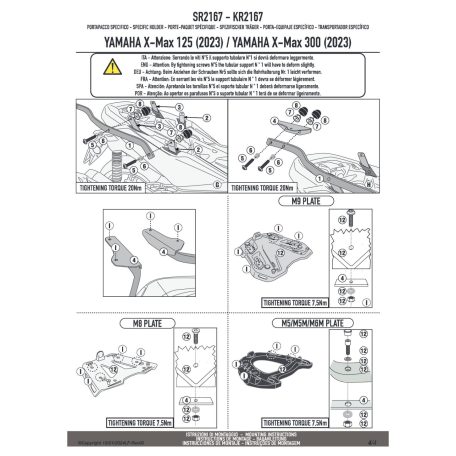 Csomagtartó alap Yamaha X-MAX 125 / 300 2023-24