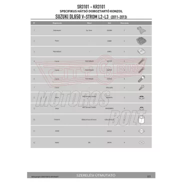   Csomagtartó alap Suzuki DL 650 V-Strom L2-L3-L4-L5-L6 (11-16) GIVI