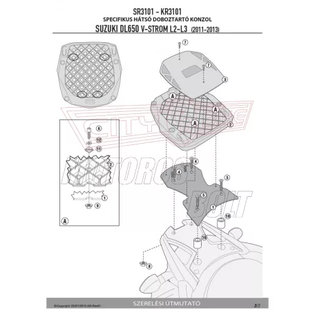 Csomagtartó alap Suzuki DL 650 V-Strom L2-L3-L4-L5-L6 (11-16) GIVI