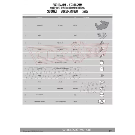 Csomagtartó alap SUZUKI AN 650 BURGMAN EXECUTIVE (02-12) / BURGMAN 650 / 650 EXECUTIVE (13-20) GIVI
