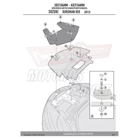Csomagtartó alap SUZUKI AN 650 BURGMAN EXECUTIVE (02-12) / BURGMAN 650 / 650 EXECUTIVE (13-20) GIVI