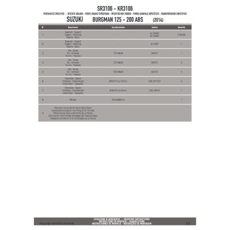 Csomagtartó alap SUZUKI BURGMAN 125-200 K7-K8-K9-L0-L1-L2-L3 (06-13) / SUZUKI BURGMAN 125-200 ABS (14-21) GIVI