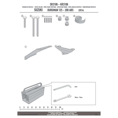 Csomagtartó alap SUZUKI BURGMAN 125-200 K7-K8-K9-L0-L1-L2-L3 (06-13) / SUZUKI BURGMAN 125-200 ABS (14-21) GIVI