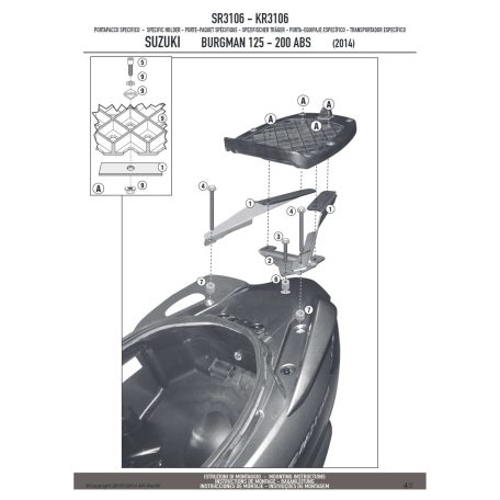 Csomagtartó alap SUZUKI BURGMAN 125-200 K7-K8-K9-L0-L1-L2-L3 (06-13) / SUZUKI BURGMAN 125-200 ABS (14-21) GIVI