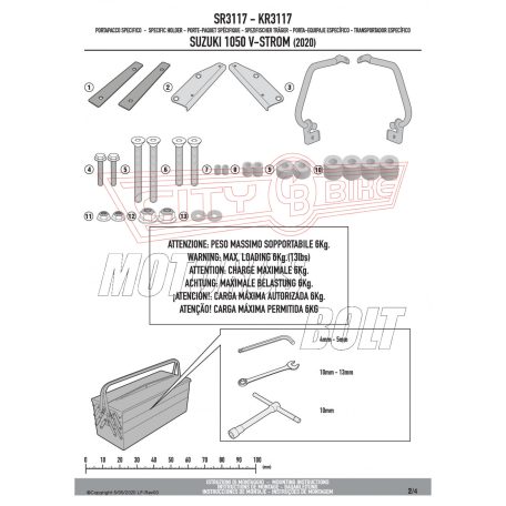 Csomagtartó alap SUZUKI V-Strom 1050 (2020-2024) / V-Strom 1050 XT (2020-2024) GIVI