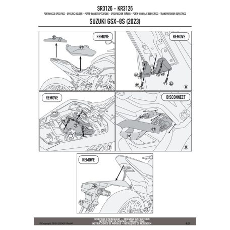 Csomagtartó SUZUKI GSX-8S /8R (2023-2025) GIVI