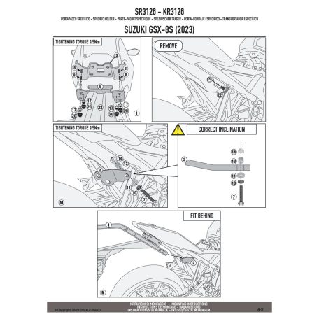 Csomagtartó SUZUKI GSX-8S /8R (2023-2025) GIVI
