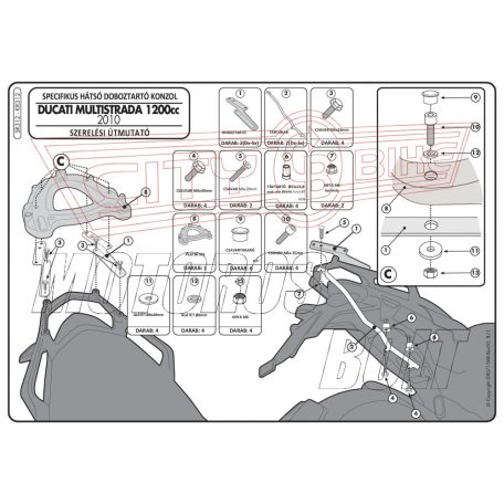 Csomagtartó alap Ducati Multistrada 1200 (10-14) GIVI