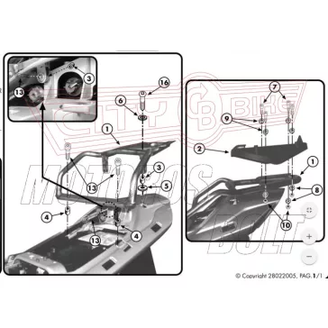 Csomagtartó Yamaha FJR 1300 (01-05) GIVI MonoKEY dobozhoz