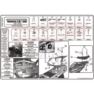 Csomagtartó Yamaha FJR 1300 (01-05) GIVI MonoKEY dobozhoz