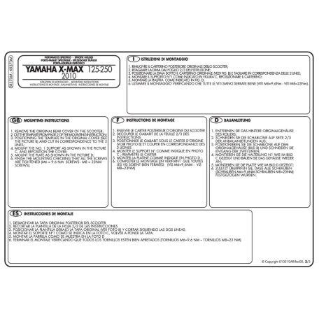 Csomagtartó MBK Skycruiser 125 (10-12) / Yamaha X-Max 125-250 (10-13) GIVI MonoLOCK dobozhoz