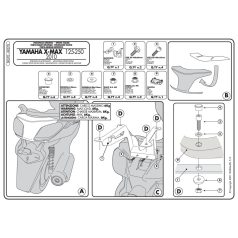   Csomagtartó MBK Skycruiser 125 (10-12) / Yamaha X-Max 125-250 (10-13) GIVI MonoKEY dobozhoz