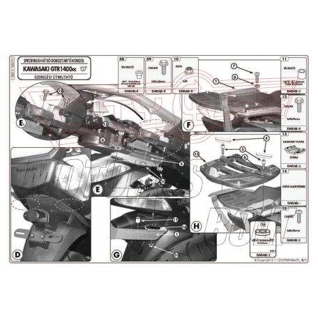 Csomagtartó Kawasaki GTR 1400 (07-15) GIVI MonoKEY dobozhoz