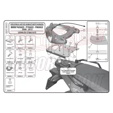   Csomagtartó alap BMW F 650 GS / F 800 (08-17) / F 700 GS (13-17) / F 800 GS Adventure (13-18) GIVI