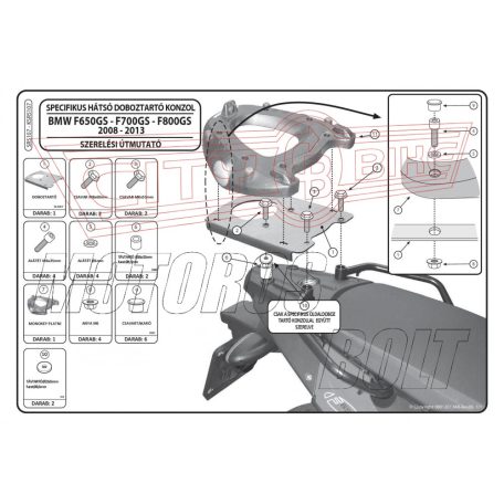 Csomagtartó alap BMW F 650 GS / F 800 (08-17) / F 700 GS (13-17) / F 800 GS Adventure (13-18) GIVI