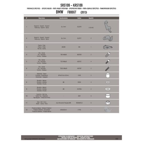 Csomagtartó alap BMW F 800 GT (13-19), BMW F 800 R (2015-2019), BMW F 800 ST (2006-2016) GIVI
