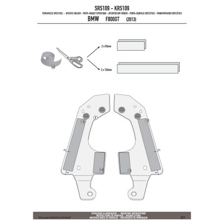 Csomagtartó alap BMW F 800 GT (13-19), BMW F 800 R (2015-2019), BMW F 800 ST (2006-2016) GIVI
