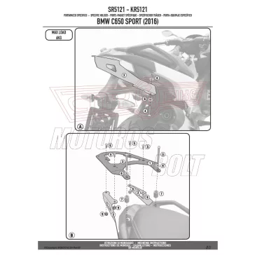 Csomagtartó BMW C 650 Sport (2016-2020) GIVI