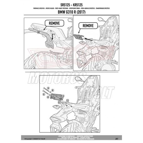 Csomagtartó alap BMW G 310 R (2017-2024) GIVI