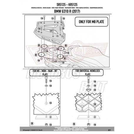 Csomagtartó alap BMW G 310 R (2017-2024) GIVI