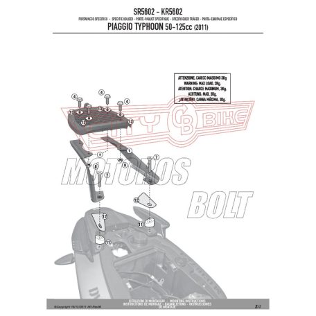 Csomagtartó alap Piaggio Typhoon 50-125 (11-17) GIVI