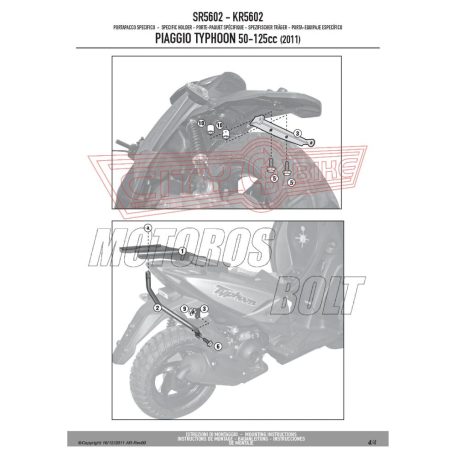 Csomagtartó alap Piaggio Typhoon 50-125 (11-17) GIVI