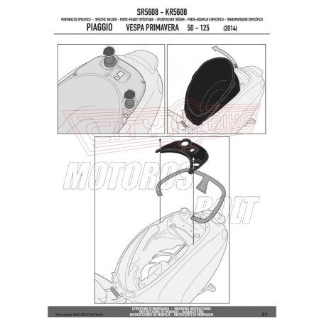 Csomagtartó alap Piaggio Vespa Primavera 50-125-150 (2014-2024) / Piaggio Vespa Sprint 50-125-150 (2014-2024) GIVI