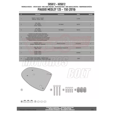   Csomagtartó alap Piaggio Medley 125-150 (2016-2018) / Piaggio Medley 125-150 I-GET Medley S 125-150 (2020-2026) GIVI
