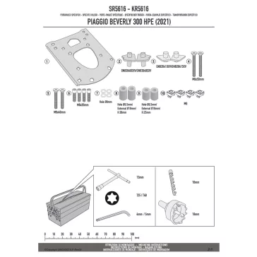  Csomagtartó alap Piaggio Beverly 300-310-400 HPE (2021-2026) GIVI