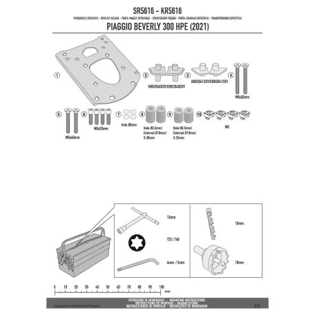 Csomagtartó alap Piaggio Beverly 300-400 HPE (2021-2024) GIVI