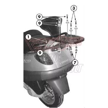   Csomagtartó Piaggio X9 125-180-250 (00-02) / Piaggio X9 200-250-500 Evolution (03-08) / Piaggio X9 500 (01-02) GIVI