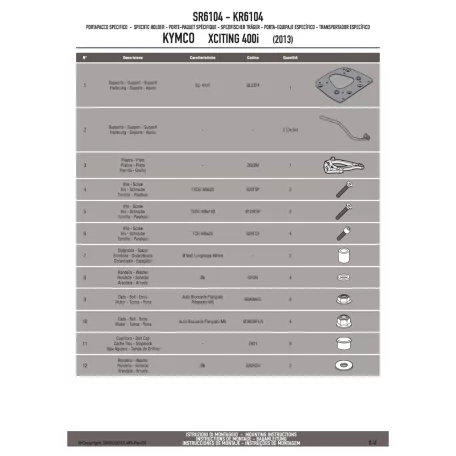 Csomagtartó alap KYMCO XCITING 400I (13-17) GIVI