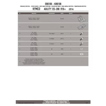 Csomagtartó alap KYMCO AGILITY 125-200 R16+ (14-24) GIVI