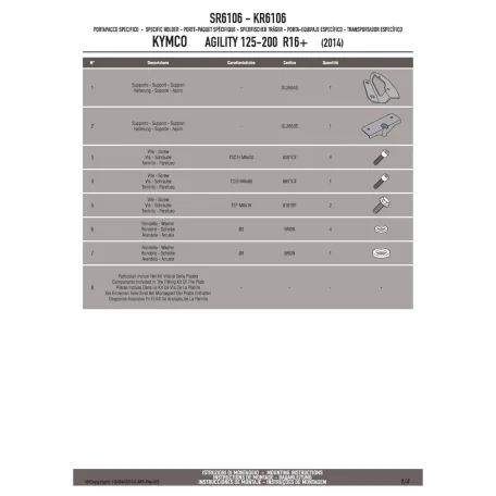 Csomagtartó alap KYMCO AGILITY 125-200 R16+ (14-24) GIVI